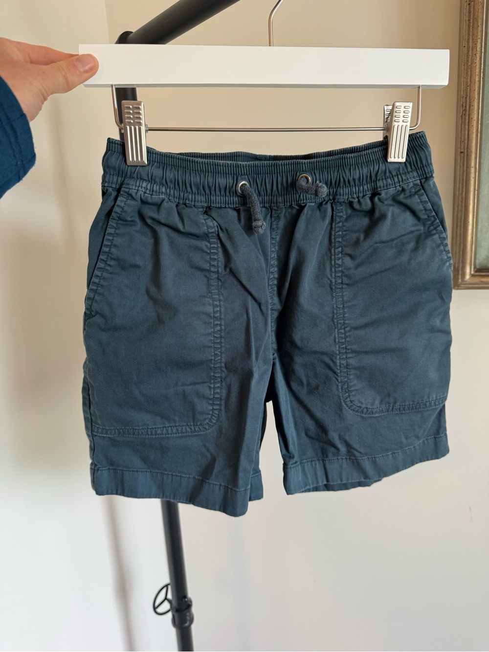 Crewcuts Slate Blue Drawstring Cotton Shorts